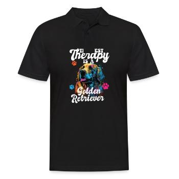 The Best Therapy Is A Golden Retriever Dog Mom - Männer Poloshirt - Schwarz - Vorne - Kai (181cm)