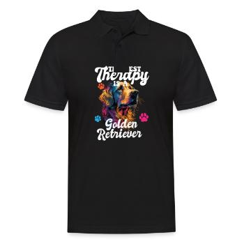 The Best Therapy Is A Golden Retriever Dog Mom - Männer Poloshirt - Schwarz - Vorne - Kai (181cm)