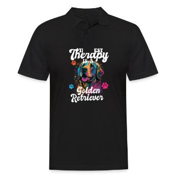 The Best Therapy Is A Golden Retriever Dog Mom - Männer Poloshirt - Schwarz - Vorne - Kai (181cm)