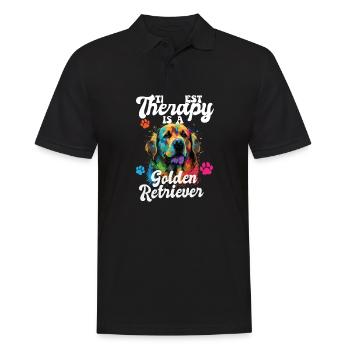 The Best Therapy Is A Golden Retriever Dog Mom - Männer Poloshirt - Schwarz - Vorne - Kai (181cm)