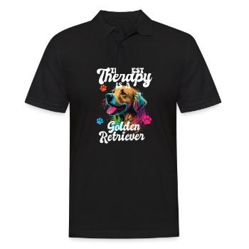 The Best Therapy Is A Golden Retriever Dog Mom - Männer Poloshirt - Schwarz - Vorne - Kai (181cm)