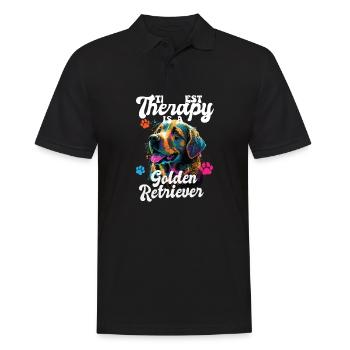 The Best Therapy Is A Golden Retriever Dog Mom - Männer Poloshirt - Schwarz - Vorne - Kai (181cm)