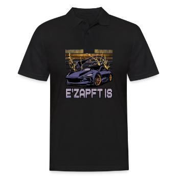 Lustiger Elektrofahrzeug-Witz E'Zapft is - Männer Poloshirt - Schwarz - Vorne - Kai (181cm)