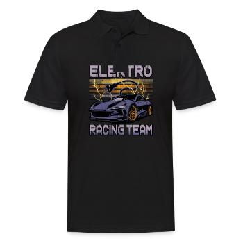 Lustiger Elektrofahrzeug-Witz Elektro Racing Team - Männer Poloshirt - Schwarz - Vorne - Kai (181cm)