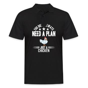 Lustiger Hühner Spruch Huhn - Männer Poloshirt - Schwarz - Vorne - Kai (181cm)