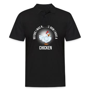 Funny Chicken Saying Chicken - Men's Polo Shirt - black - Front - Kai (181cm)