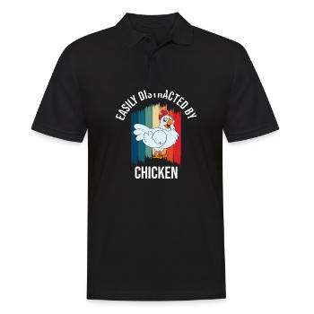 Drôle de poulet disant poulet - Polo Homme - noir - Devant - Kai (181cm)
