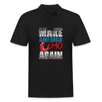 Emoticon Make America Emo Again Emocore Aesthetic - Men's Polo Shirt - black - Front - Kai (181cm)