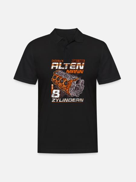 V8 fahren ist wie Reiten nur Vegan Achtzylinder - Männer Poloshirt - Schwarz