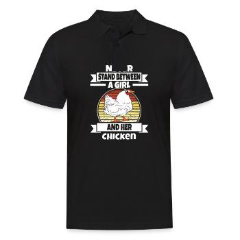 Funny Chicken Saying Chicken - Men's Polo Shirt - black - Front - Kai (181cm)