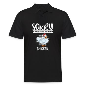 Funny Chicken Saying Chicken - Men's Polo Shirt - black - Front - Kai (181cm)