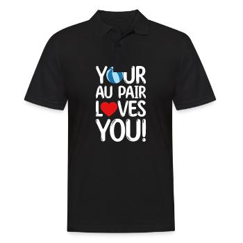 Au Pair Girl Kindergarten Nanny - Men's Polo Shirt - black - Front - Kai (181cm)