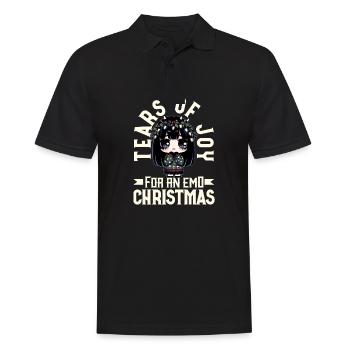 Tears of Joy for an Emo Christmas Emocore - Männer Poloshirt - Schwarz - Vorne - Kai (181cm)