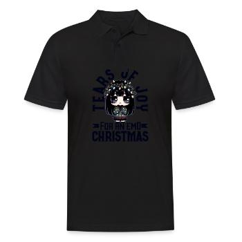 Tears of Joy for an Emo Christmas Emocore - Männer Poloshirt - Schwarz - Vorne - Kai (181cm)