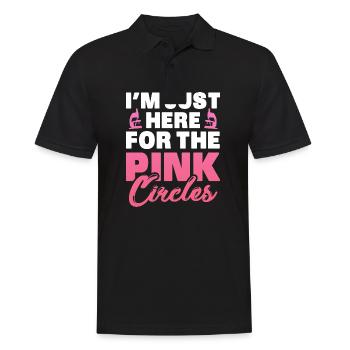I m just here for the pink circles Design - Männer Poloshirt - Schwarz - Vorne - Kai (181cm)
