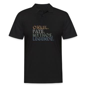 Lustig Onkel Pate Mythos Legende - Männer Poloshirt - Schwarz - Vorne - Kai (181cm)
