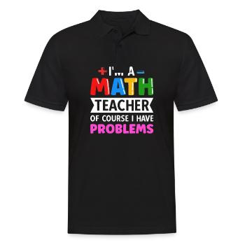 Mathelehrer Spruch Mathematiker - Männer Poloshirt - Schwarz - Vorne - Kai (181cm)
