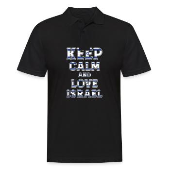 Restez calme Israël - Polo Homme - noir - Devant - Kai (181cm)