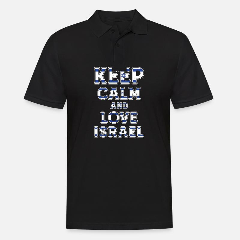 Keep Calm Israel - Männer Poloshirt - Schwarz