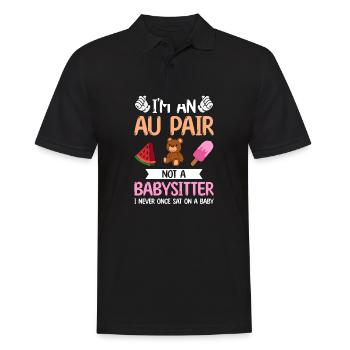 Au Pair Fille Maternelle Nounou - Polo Homme - noir - Devant - Kai (181cm)