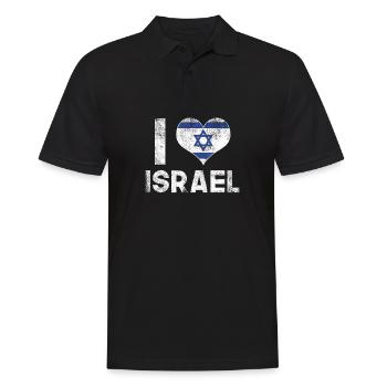 J’aime Israël - Polo Homme - noir - Devant - Kai (181cm)