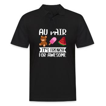 Au Pair Girl Kindergarten Nanny - Men's Polo Shirt - black - Front - Kai (181cm)