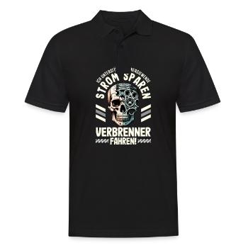 Energiewende Strom Sparen Verbrenner Fahren - Männer Poloshirt - Schwarz - Vorne - Kai (181cm)