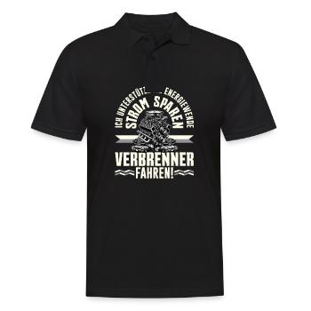 Energiewende Strom Sparen Verbrenner Fahren - Männer Poloshirt - Schwarz - Vorne - Kai (181cm)