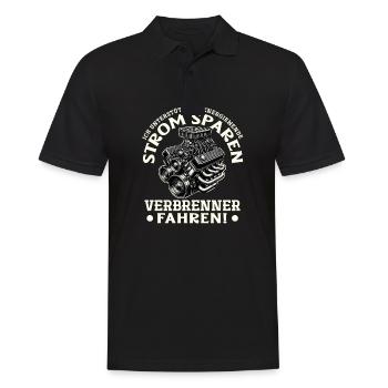 Energiewende Strom Sparen Verbrenner Fahren - Männer Poloshirt - Schwarz - Vorne - Kai (181cm)