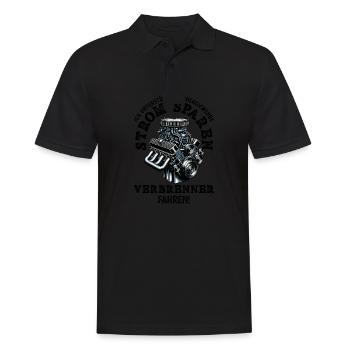 Energiewende Strom Sparen Verbrenner Fahren - Männer Poloshirt - Schwarz - Vorne - Kai (181cm)