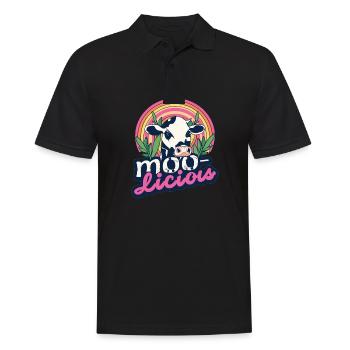 Kuh Kühe Moo-Licious Landwirt Kuhkopf - Männer Poloshirt - Schwarz - Vorne - Kai (181cm)