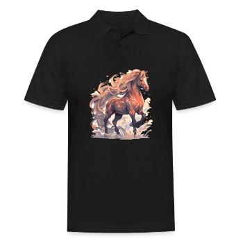 Horse - Men's Polo Shirt - black - Front - Kai (181cm)