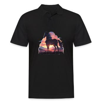 Cheval Chevaux Ross Équitation Cavalier en chef - Polo Homme - noir - Devant - Kai (181cm)