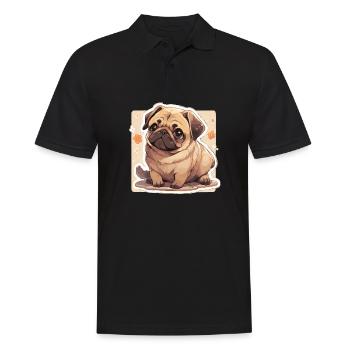 Mops Mops Hund Mops Leben Mops Geschenke - Männer Poloshirt - Schwarz - Vorne - Kai (181cm)