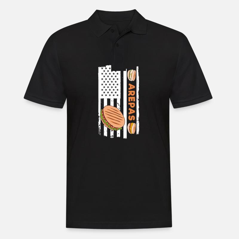 Flag USA Arepas - Männer Poloshirt - Schwarz