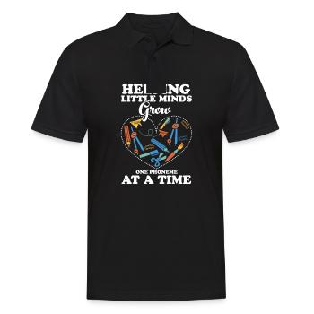 ESL Teacher Helping Little Minds Grow One Phonemes - Men's Polo Shirt - black - Front - Kai (181cm)