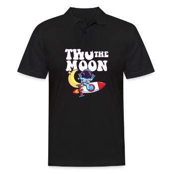 Two The Moon Astronaut Outer Space 2nd Birthday - Männer Poloshirt - Schwarz - Vorne - Kai (181cm)