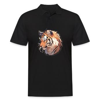 Tiger - Männer Poloshirt - Schwarz - Vorne - Kai (181cm)