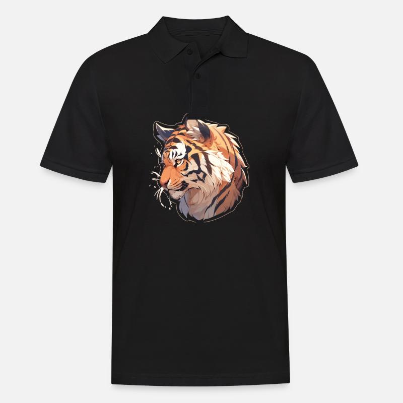 Tiger - Männer Poloshirt - Schwarz