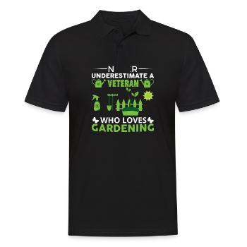 Never underestimate a veteran garden - Men's Polo Shirt - black - Front - Kai (181cm)