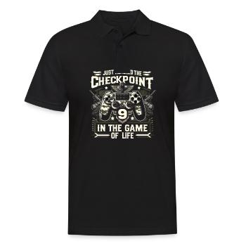 9yr BDay Funny Gamer 9 Level 9 Year Old Birthday - Men's Polo Shirt - black - Front - Kai (181cm)