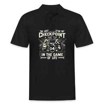 14yr BDay Funny Gamer 14 Level 14 Year Old - Men's Polo Shirt - black - Front - Kai (181cm)