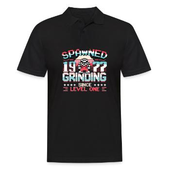 Spawned 1977 Grinding Since Level One Funny Gamer - Männer Poloshirt - Schwarz - Vorne - Kai (181cm)