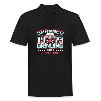 Spawned 1973 Grinding Since Level One Funny Gamer - Men's Polo Shirt - black - Front - Kai (181cm)