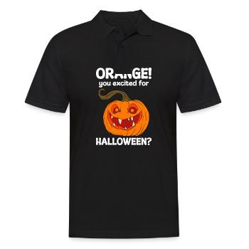 Halloween Kürbis Halloween Geist - Männer Poloshirt - Schwarz - Vorne - Kai (181cm)