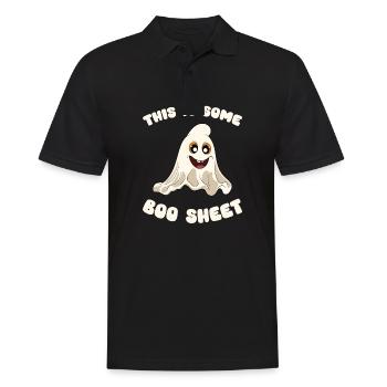 Halloween Kürbis Halloween Geist - Männer Poloshirt - Schwarz - Vorne - Kai (181cm)