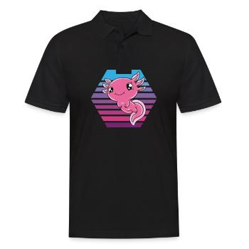 Axolotl mignon Axolotl drôle - Polo Homme - noir - Devant - Kai (181cm)