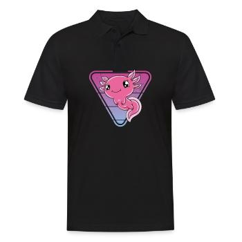 Axolotl mignon Axolotl drôle - Polo Homme - noir - Devant - Kai (181cm)