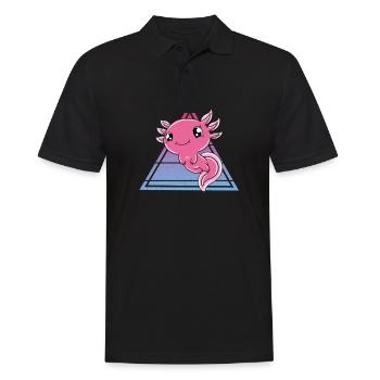 Axolotl mignon Axolotl drôle - Polo Homme - noir - Devant - Kai (181cm)