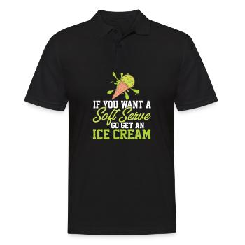 Funny Pickleball If You Want A Soft Serve Go Get - Men's Polo Shirt - black - Front - Kai (181cm)